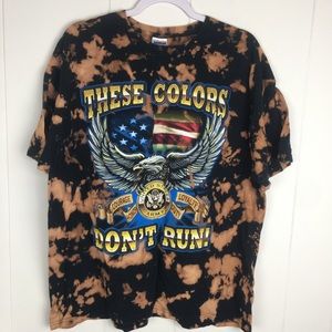 XL Black Reverse Tie Dye Army Colors Don't Run Tee